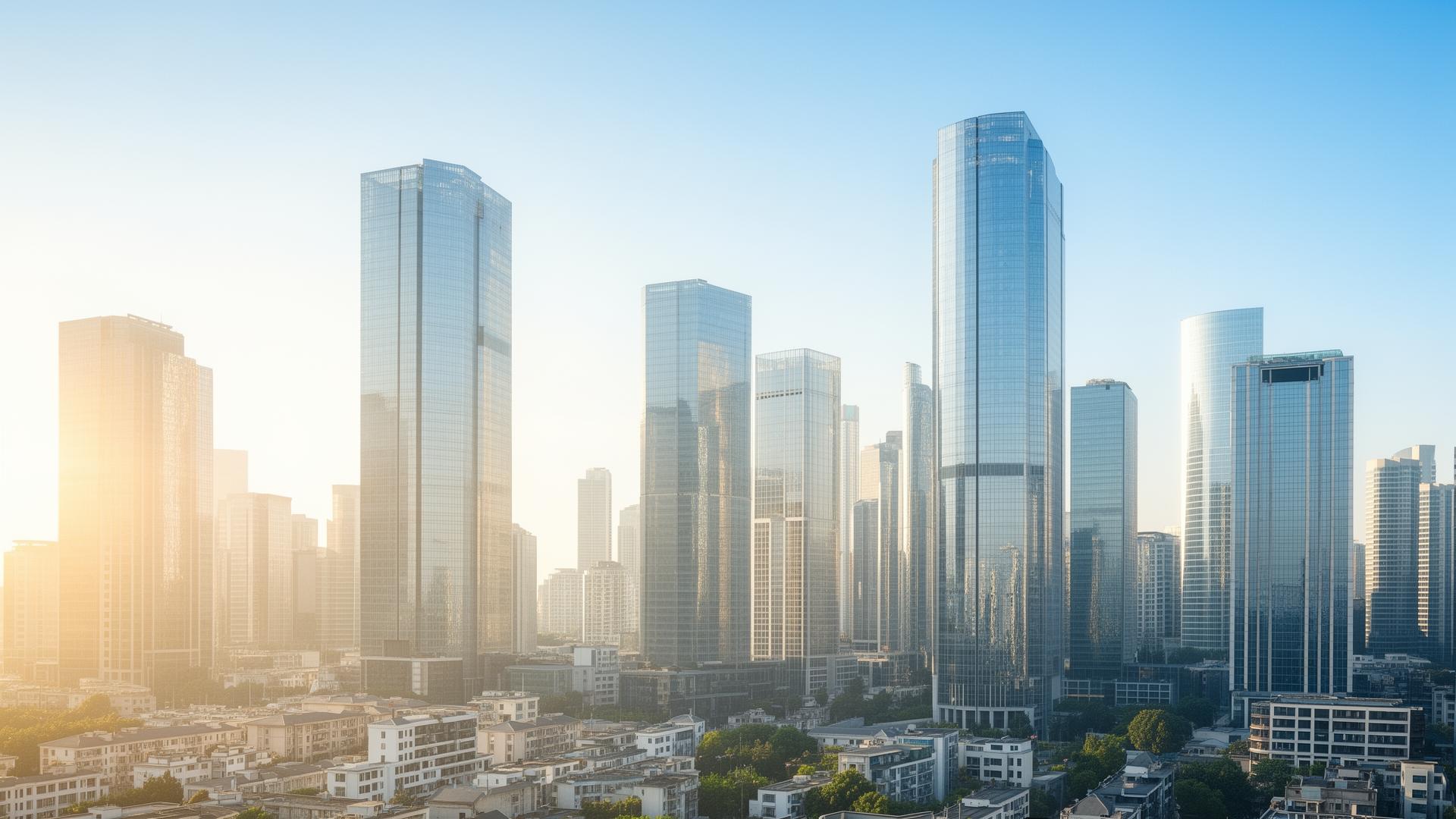 Cidade moderna durante o dia